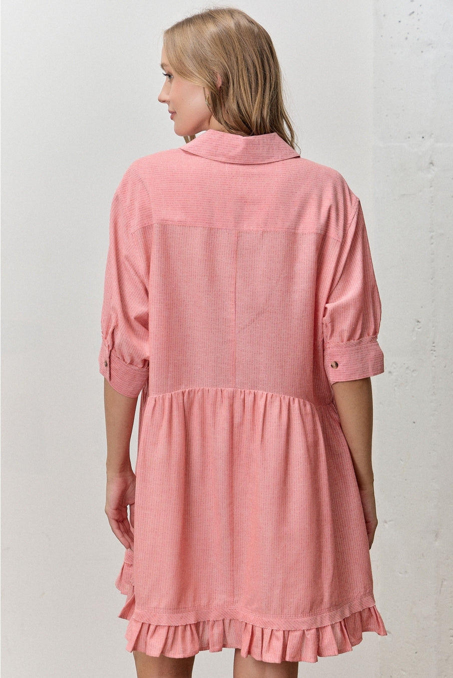 Short Sleeve Striped Tiered Ruffle Mini Dress