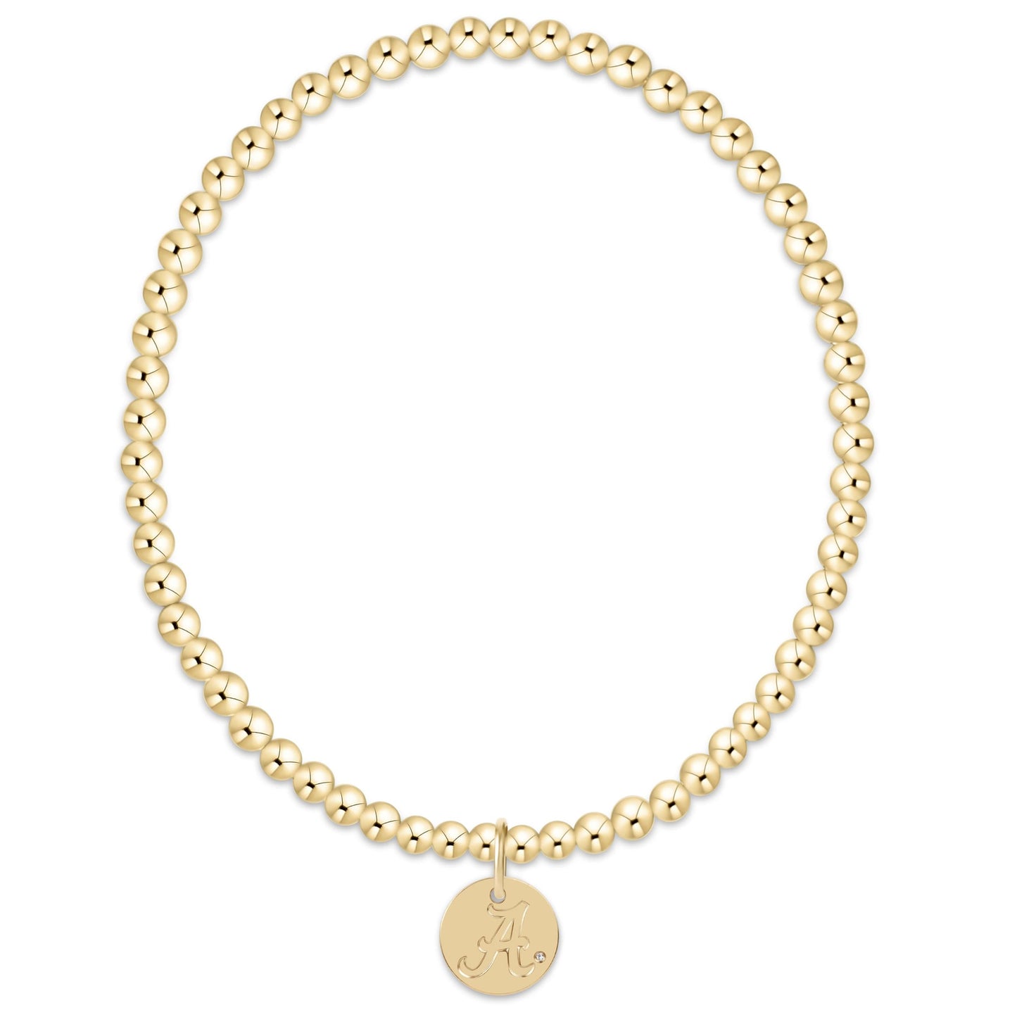 ecollegiate classic gold 3mm bracelet - alabama disc | enewton