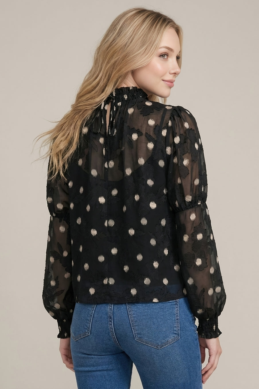 Midnight Polka-Dot Top