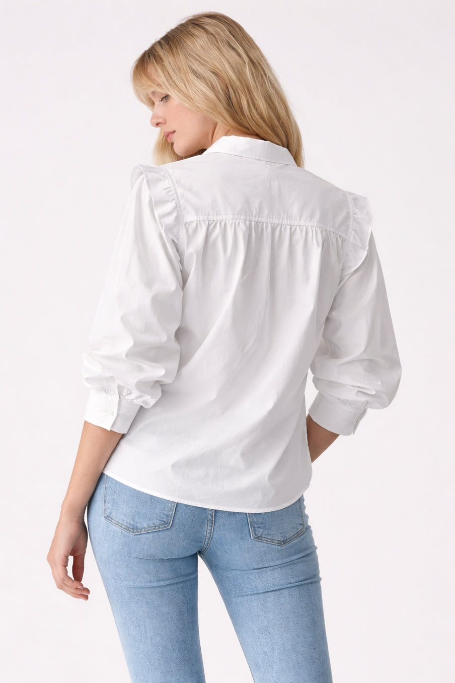 Structured Mesh-Sleeve Blouse
