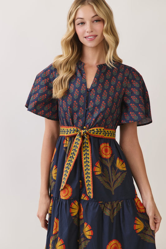 Navy Nora Midi Dress