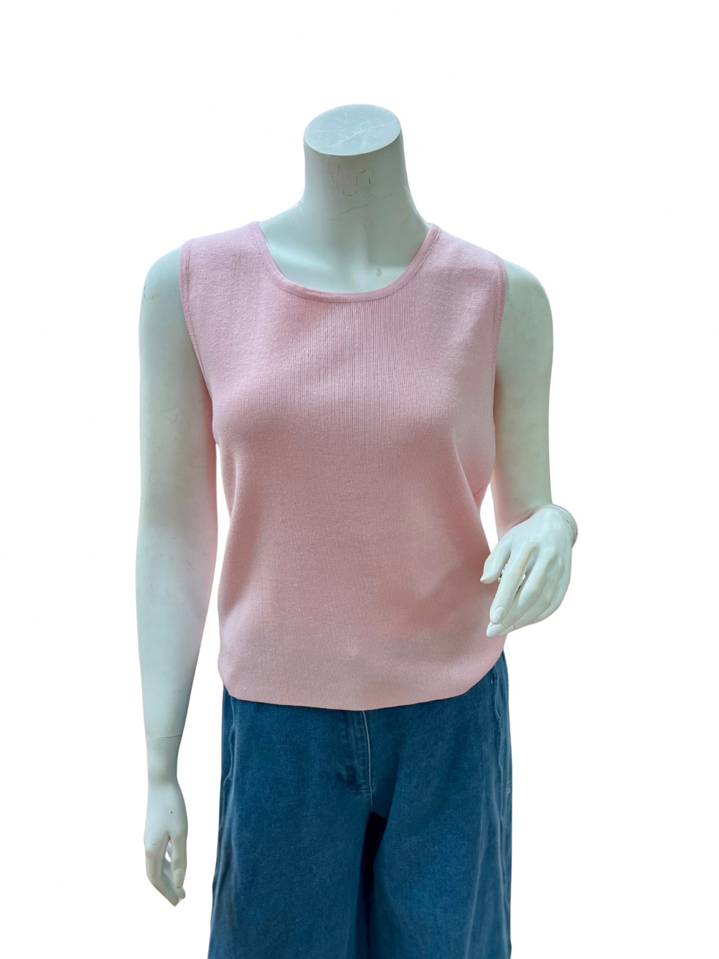 Pink Sleeveless Sweater Top