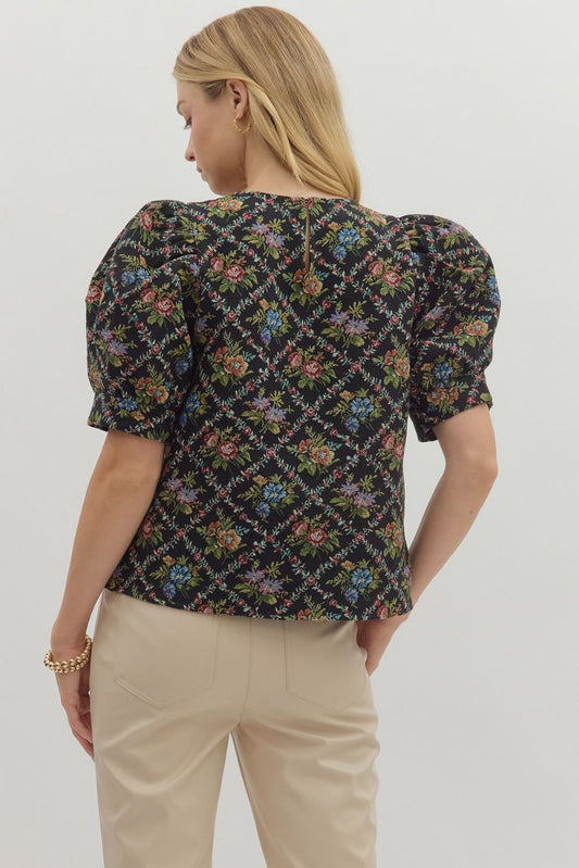 Black Floral Top