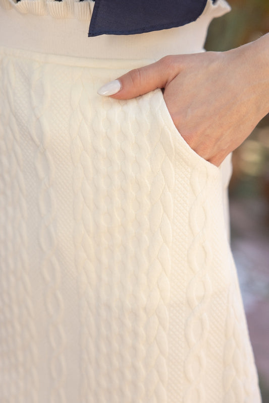 Classic Knit Mini Skirt - Ivory