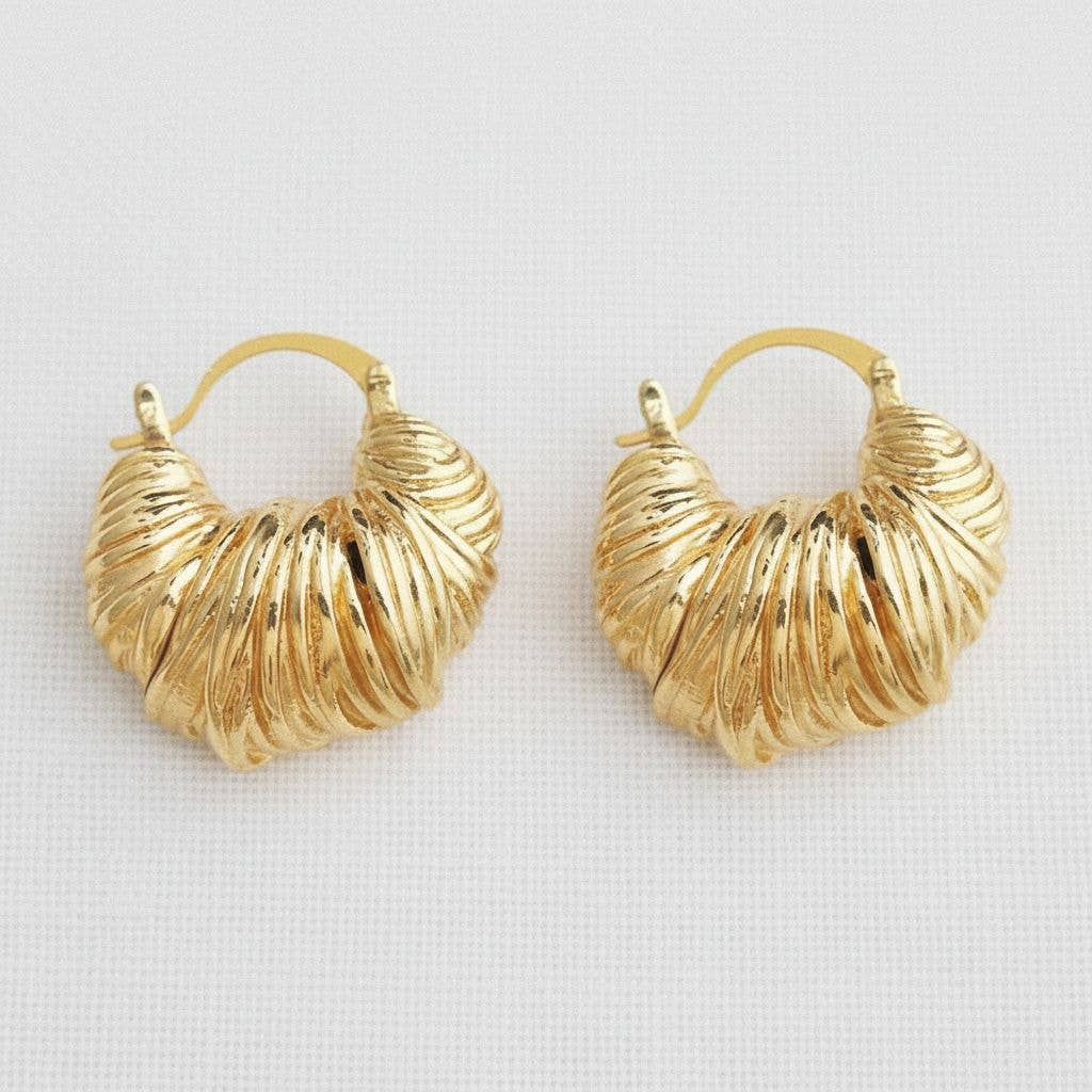 Gold Plated Croissant Stud Earrings