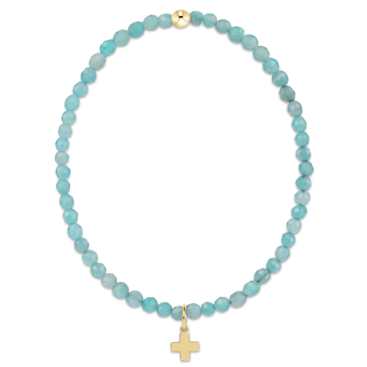 Classic Amazonite 3mm Bracelet with cross charm | enewton