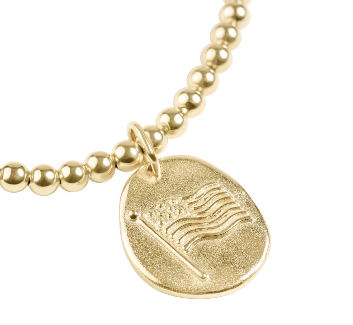 Classic Gold 3mm Bracelet - American Flag | Enewton