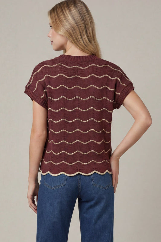 Cozy Waves Sweater Top