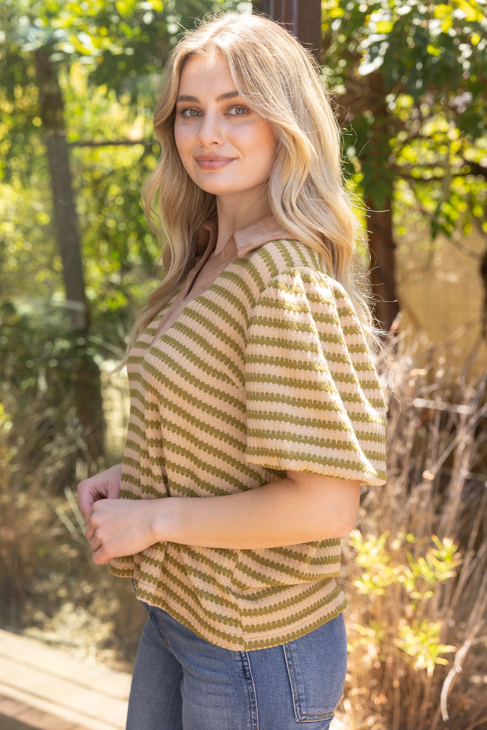 Sagewood Striped Top