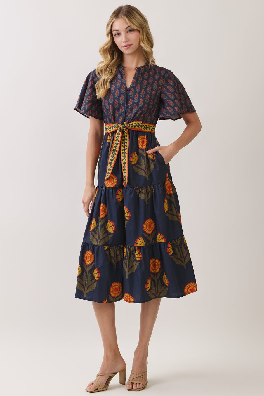Navy Nora Midi Dress