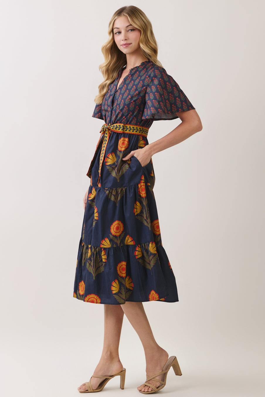 Navy Nora Midi Dress