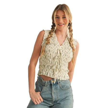 Dusty Blue Floral Top