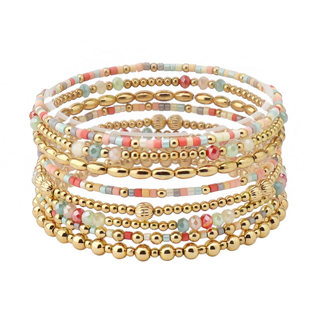 Set of 8 Beaded Bracelets