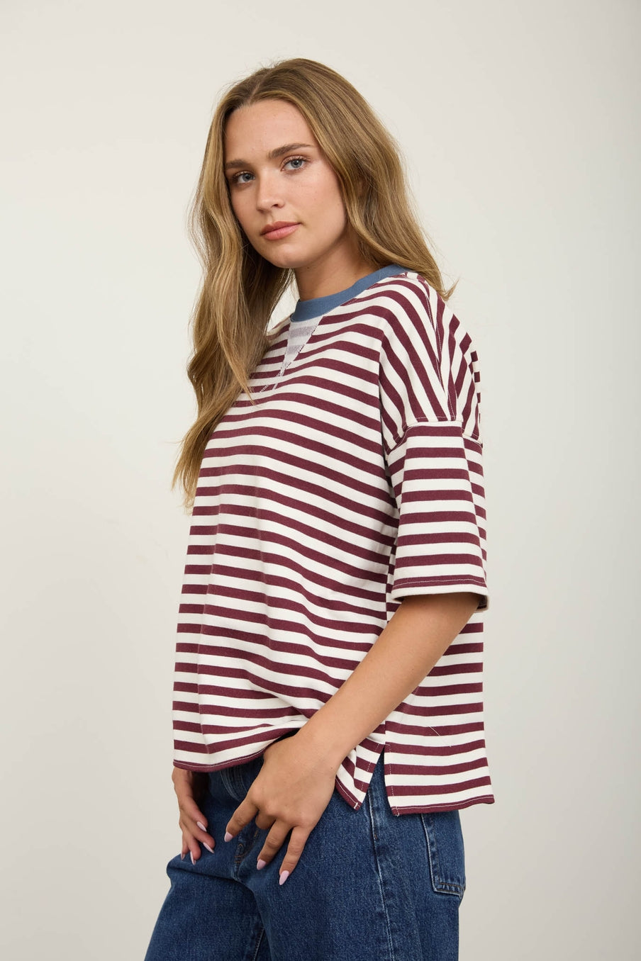 Colorblock Charm Tee | Red
