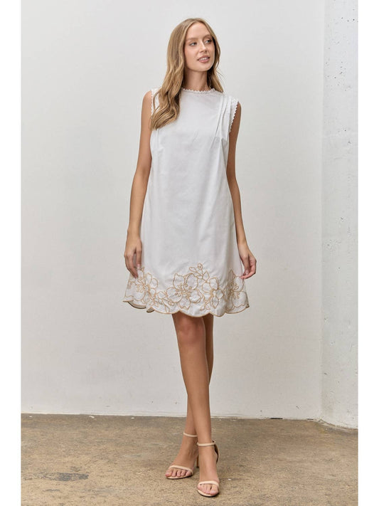 Floral Embroidered Sleeveless Dress
