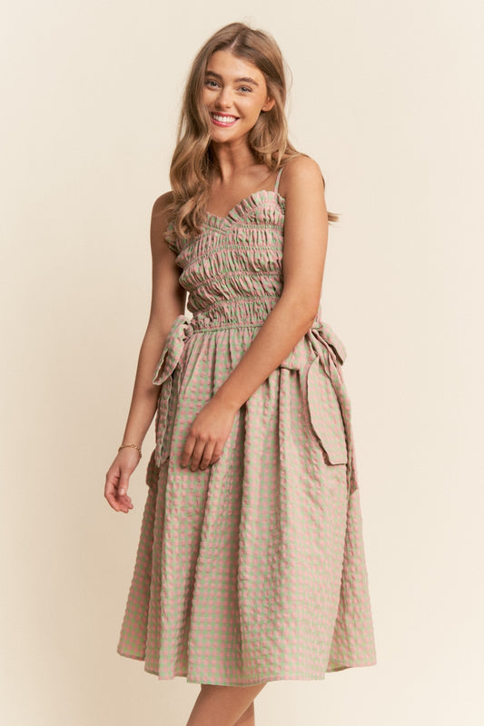 Sweetheart Gingham Midi Dress