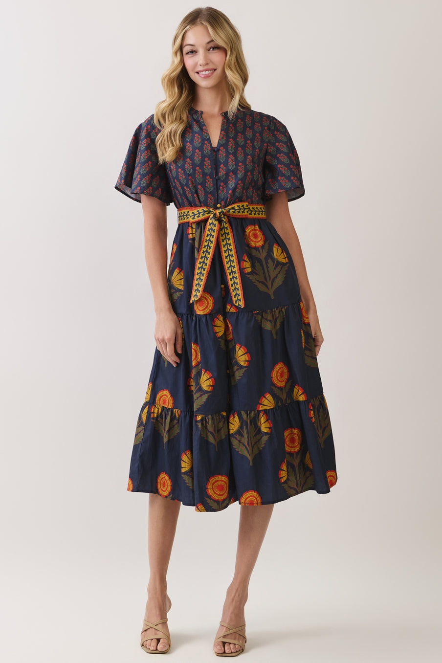 Navy Nora Midi Dress