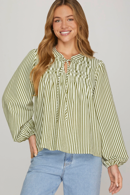 Sage & Stripes Top