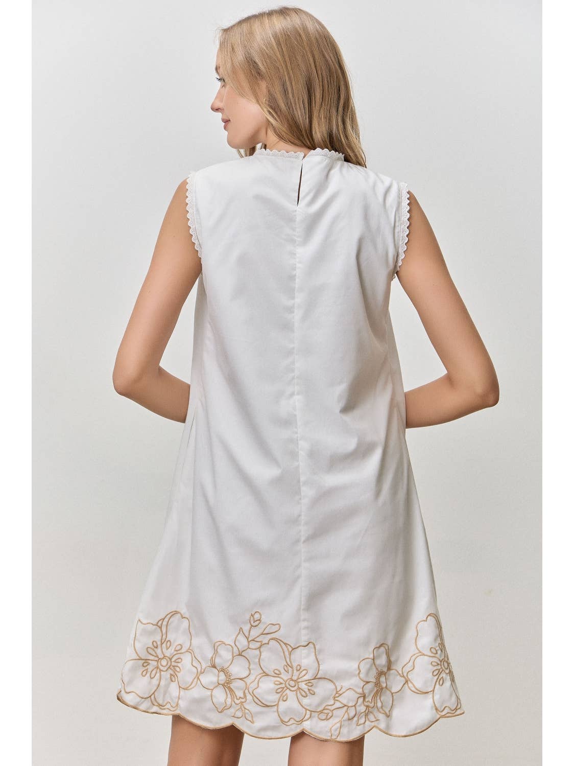 Floral Embroidered Sleeveless Dress