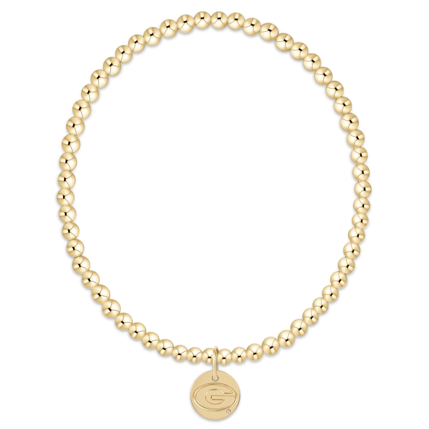 ecollegiate classic gold 3mm bracelet - uga disc | enewton