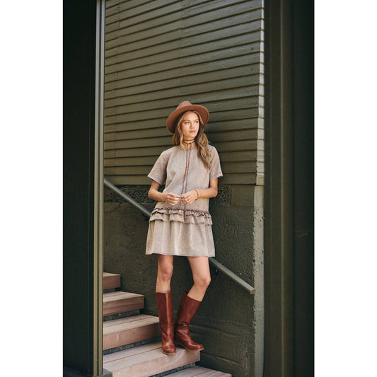 Cotton Ruffled Mini Dress