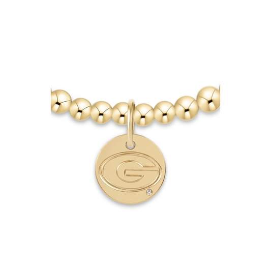 ecollegiate classic gold 3mm bracelet - uga disc | enewton