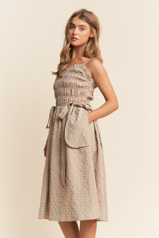 Sweetheart Gingham Midi Dress