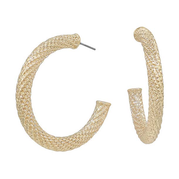 Gold 2" Wired Hoop Earrings