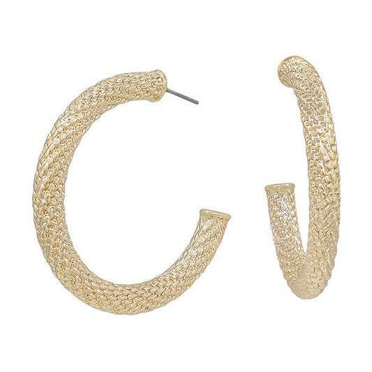 Gold 2" Wired Hoop Earrings