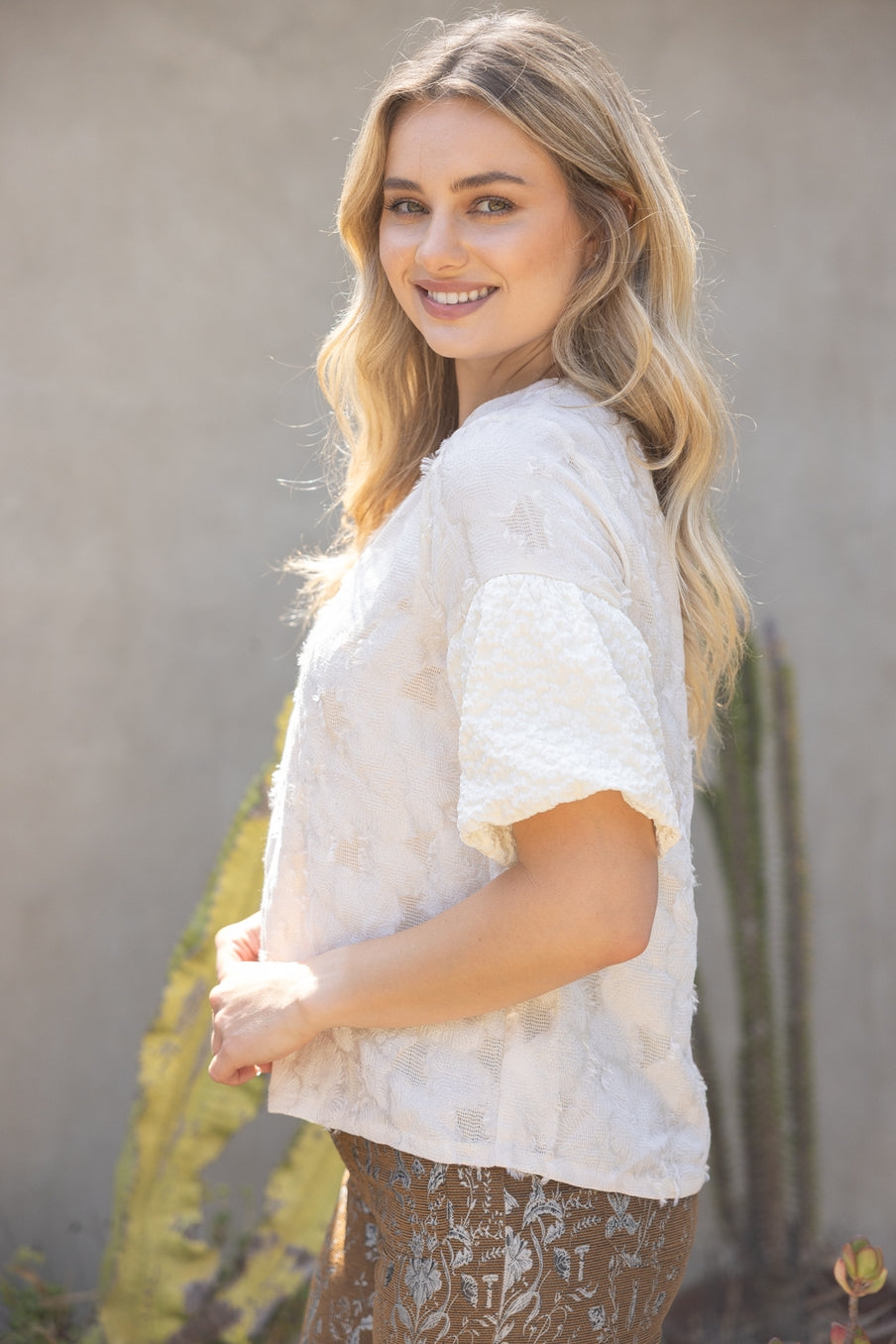 Ivory Bloom Top