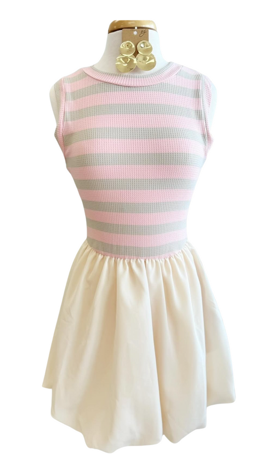 Striped Bubble Hem Dress