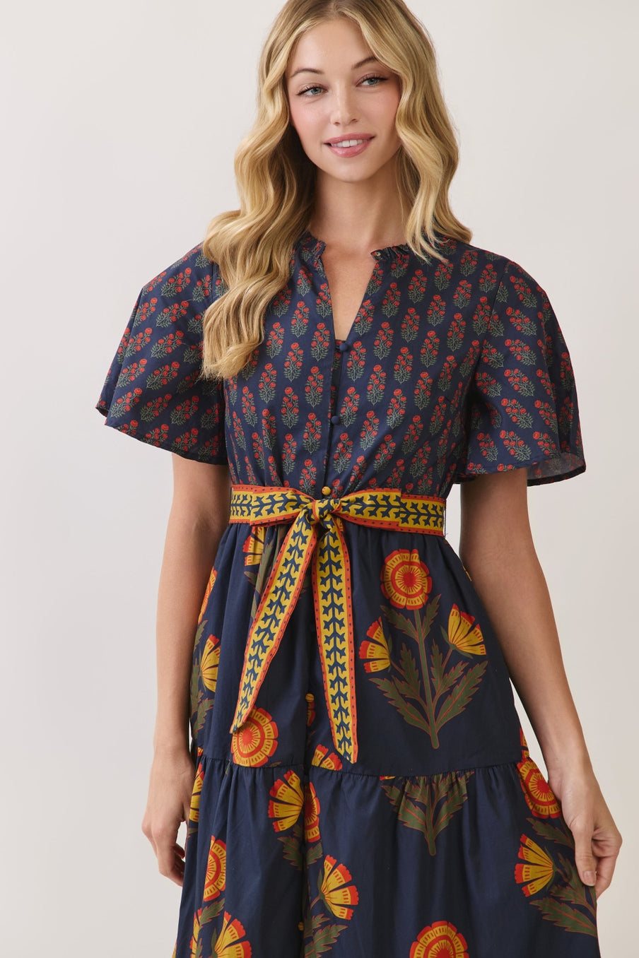 Navy Nora Midi Dress