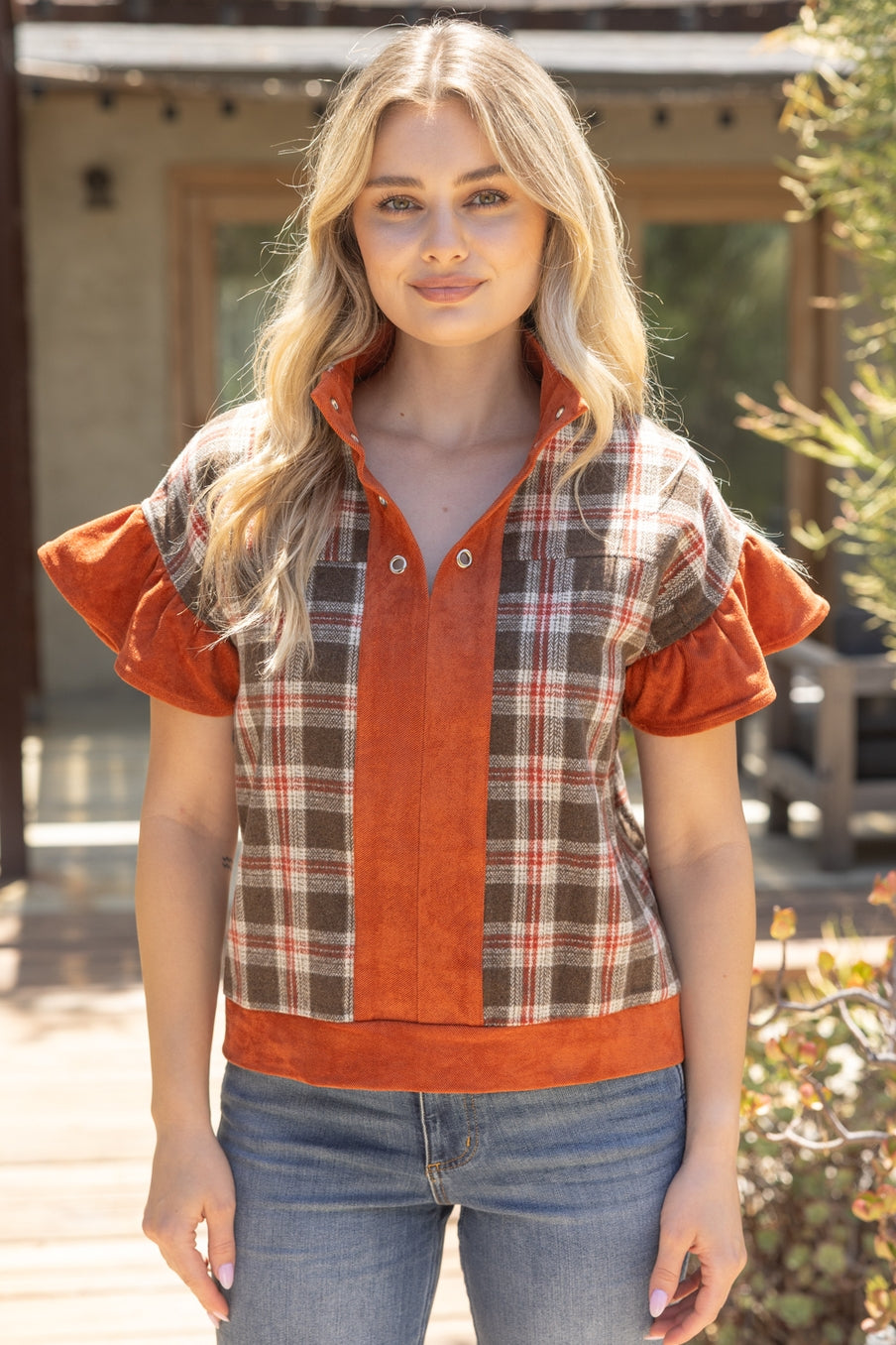 Autumn Avenue Plaid Top