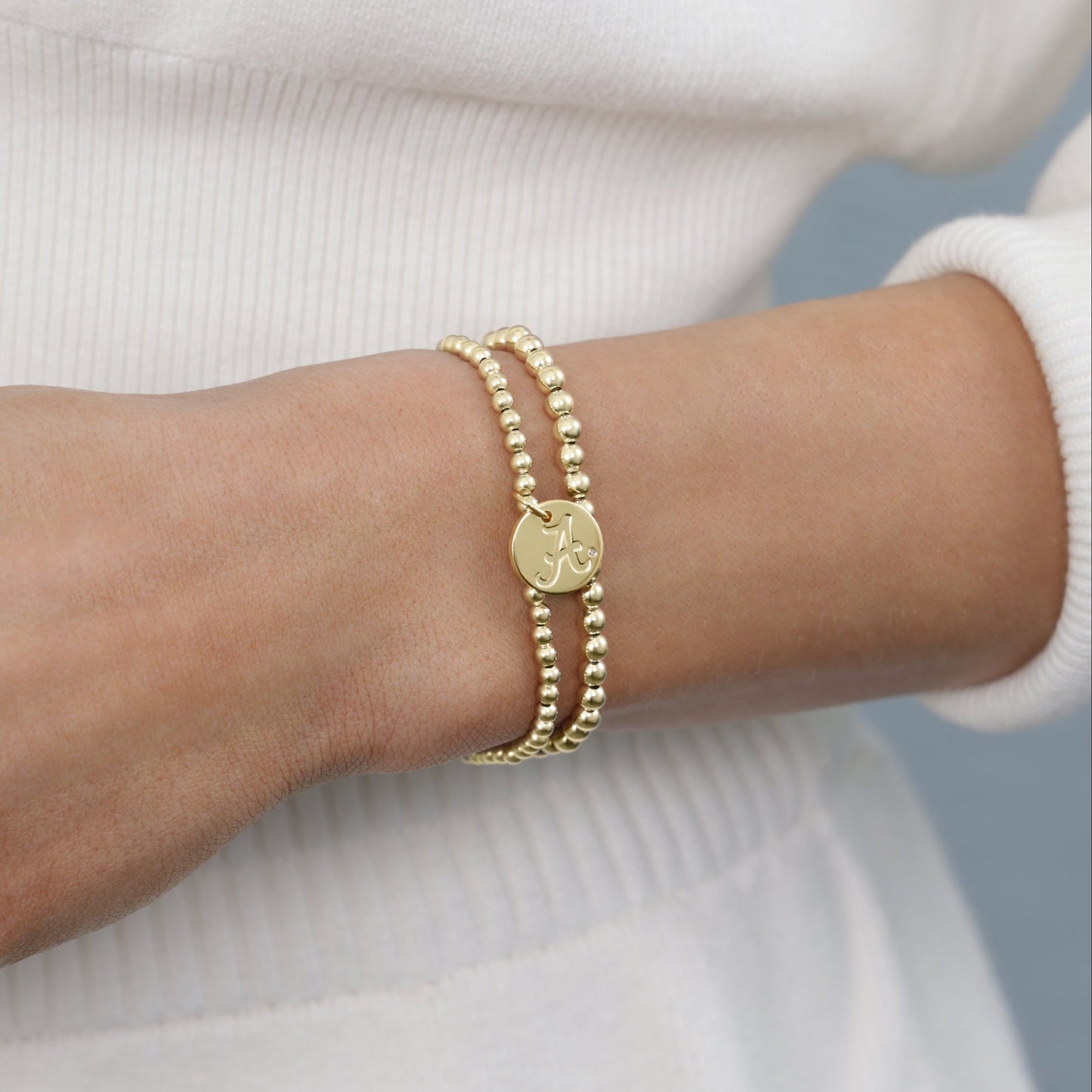 ecollegiate classic gold 3mm bracelet - alabama disc | enewton