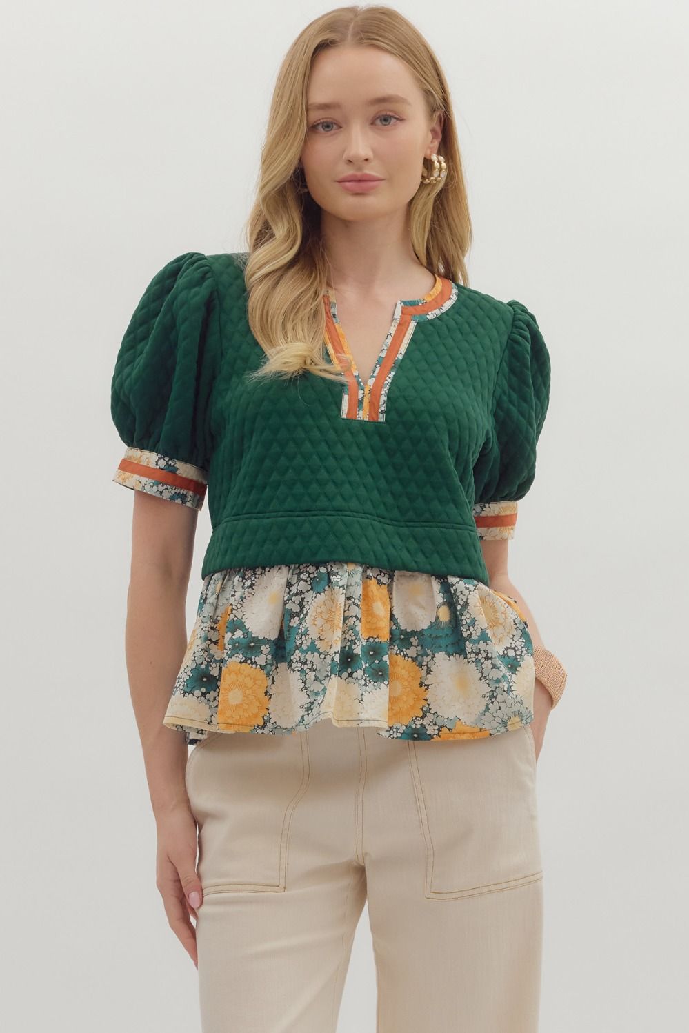 Short Puff Sleeve Top