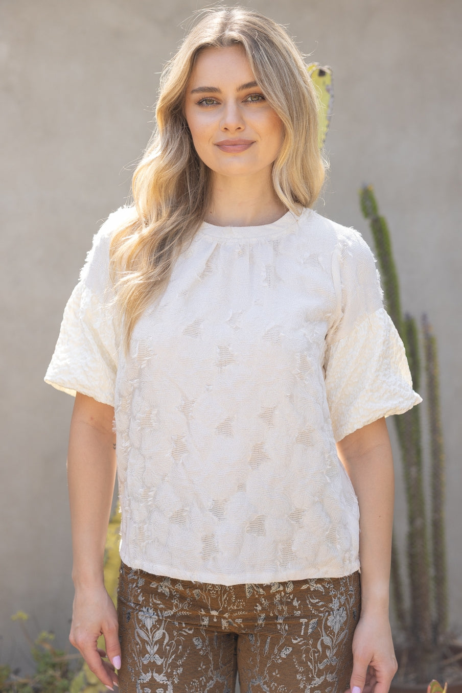Ivory Bloom Top