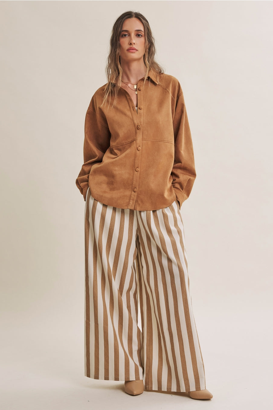 Coastal Linen Blend Wide Leg Pants | Light Mocha