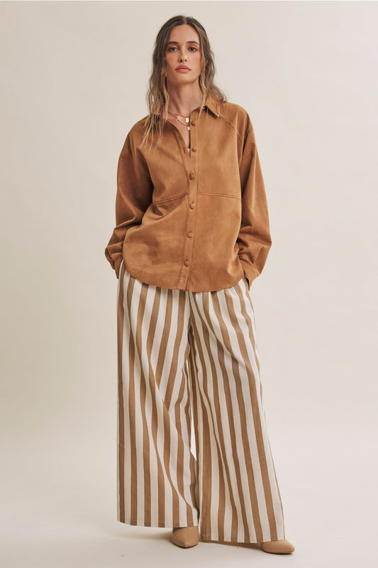 Coastal Linen Blend Wide Leg Pants | Light Mocha