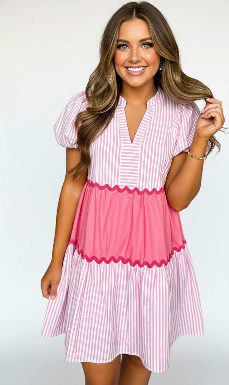 Striped Ric Rac Dress