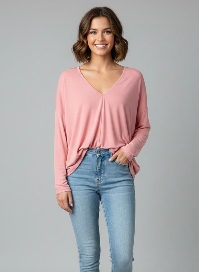 Soft Pink Long-Sleeve Shirt