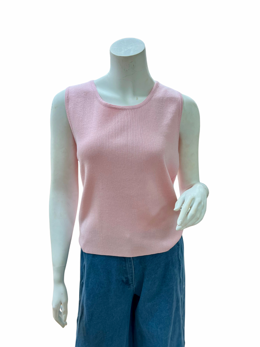 Pink Sleeveless Sweater Top