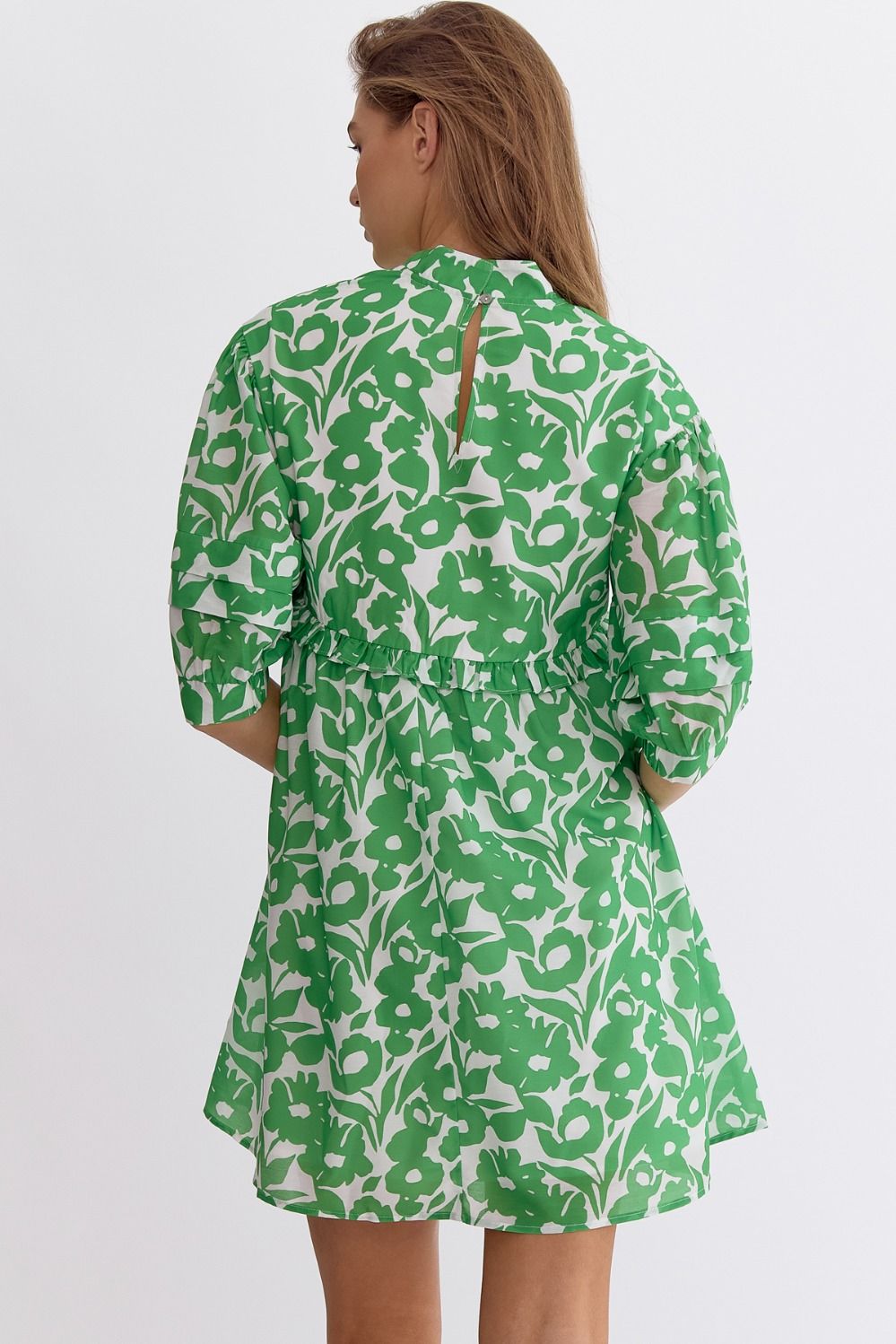 Half Sleeve Babydoll Mini Dress