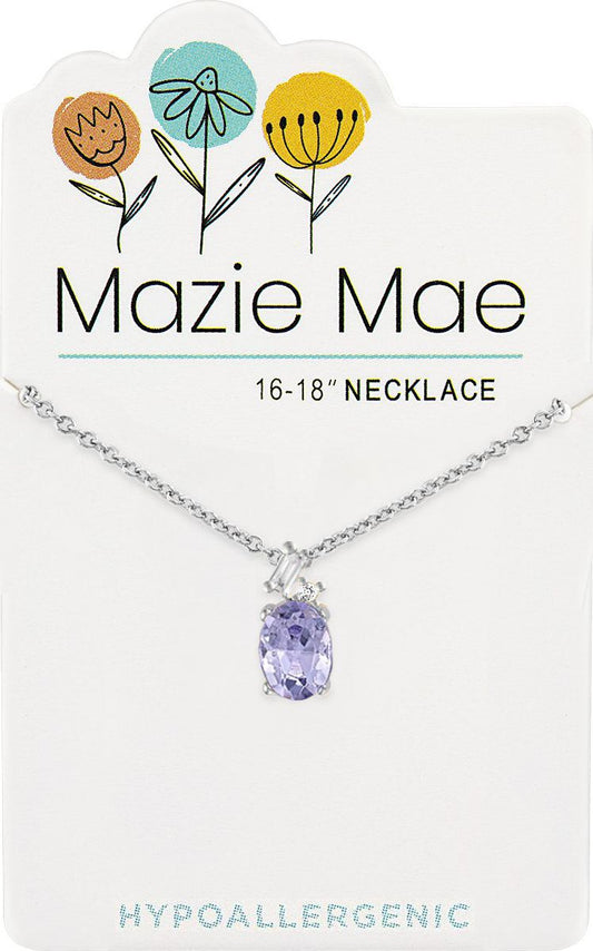 Purple Charm Silver Necklace | Mazie Mae