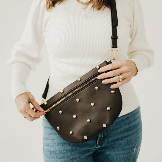 Chic Gold Studded Westlyn Bum Bag | 3 Sisters Collection