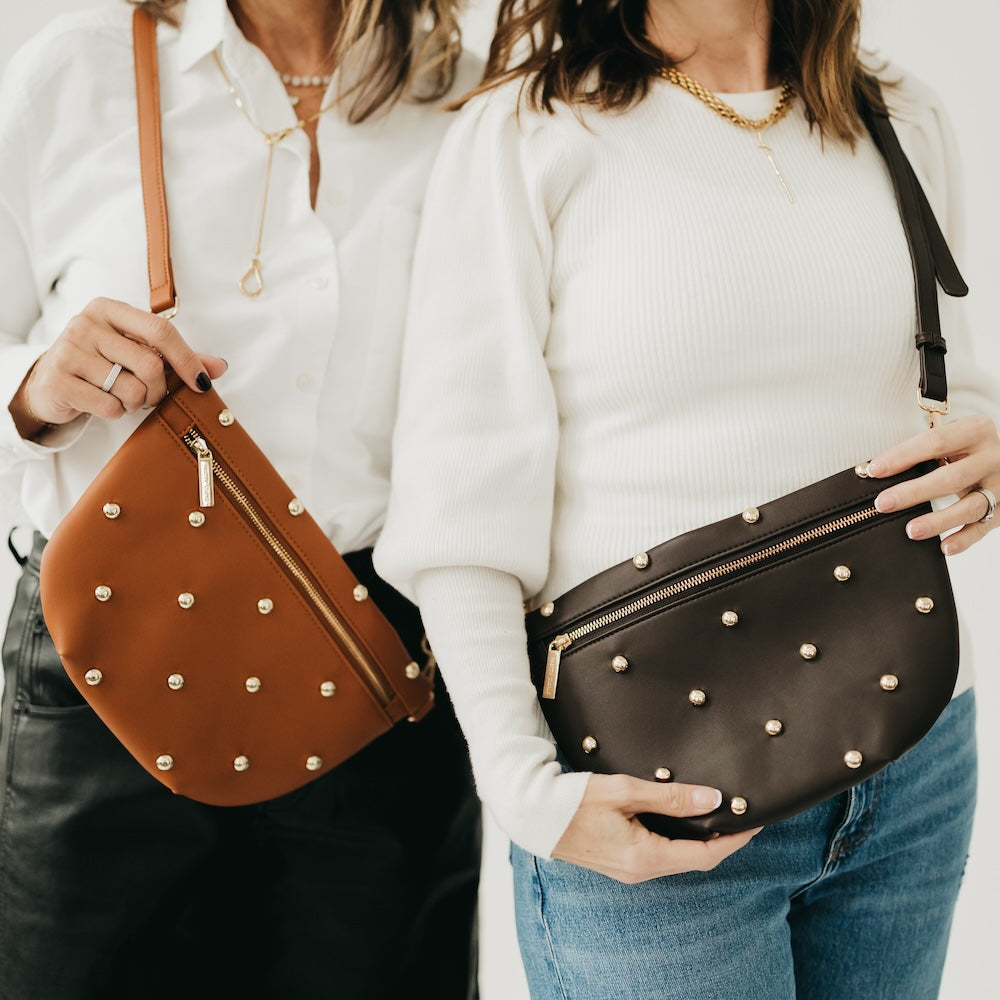 Chic Gold Studded Westlyn Bum Bag | 3 Sisters Collection
