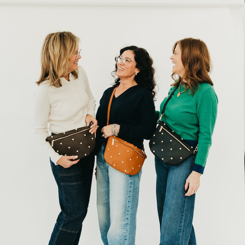 Chic Gold Studded Westlyn Bum Bag | 3 Sisters Collection