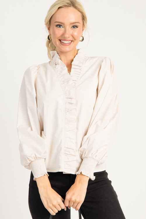 Victorian Ruffle Blouse White