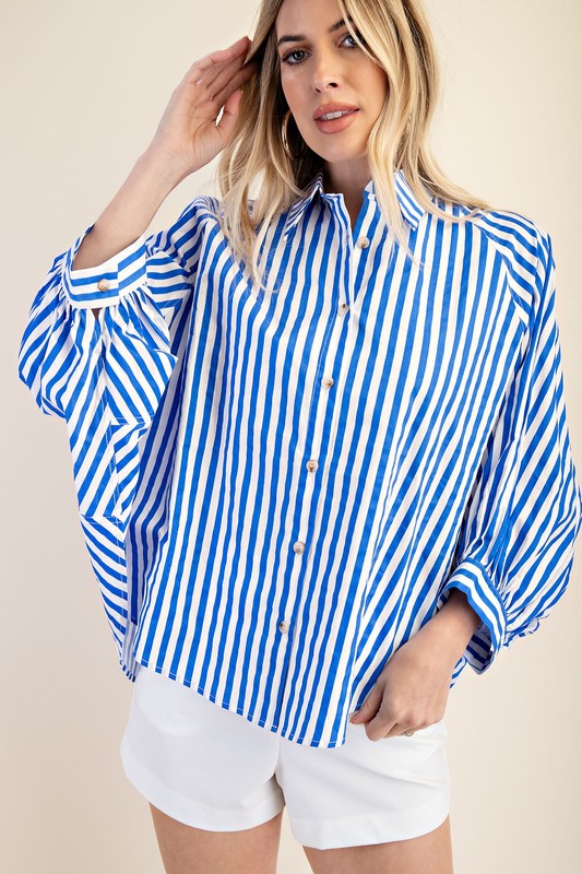 Blue Striped Button Up
