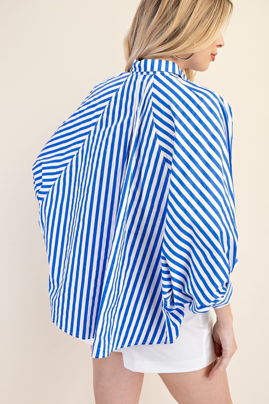 Blue Striped Button Up