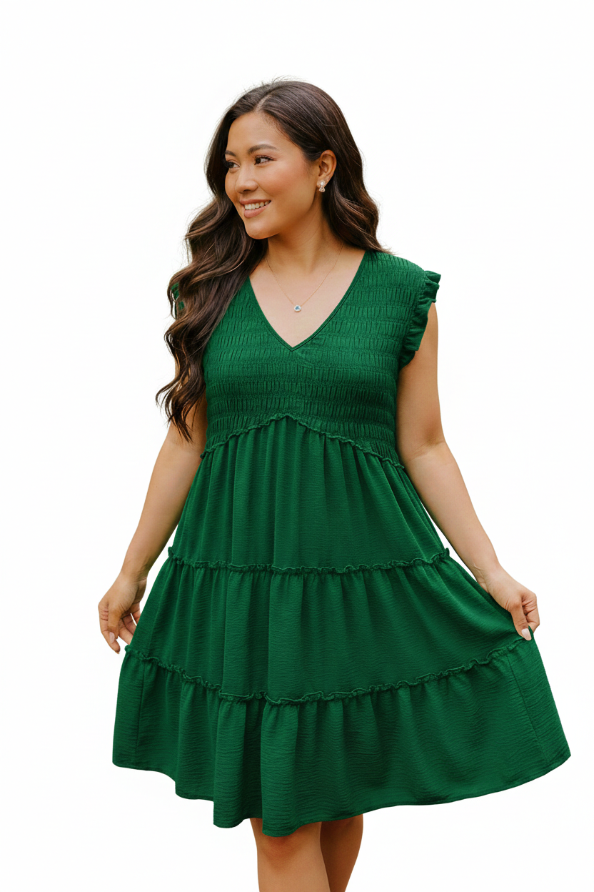 Smocked Dress Kelly Green